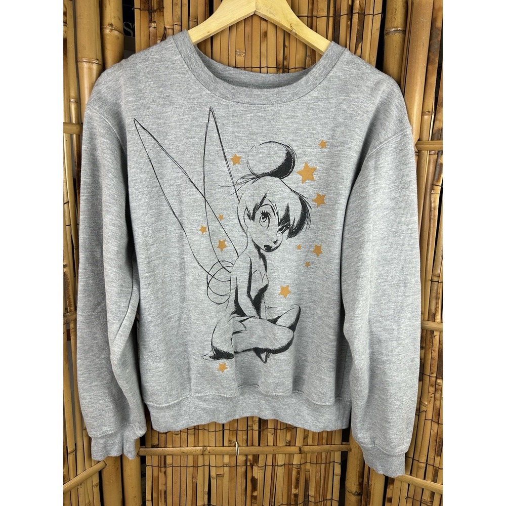 Disney Tinkerbell Graphic Crewneck Gray Sweatshirt Size Small (3-5)